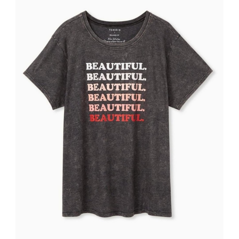 Torrid Beautiful Deep Black Mineral Wash Boxy Tee